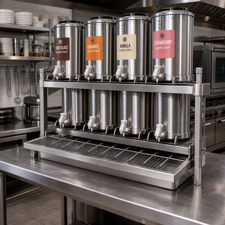Product image #2 for 30 x 24 Inch Stainless Steel Drip Pan for Syrup Tank Rack with Brackets