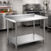 Thumbnail image #2 for 60 Inch x 18 Inch Stainless Steel Worktable with 2 Inch Backsplash and Undershelf