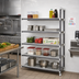 Thumbnail image #2 for Cambro Camshelving Elements XTRA Stationary Add-On Unit, 24 x 42 x 64 Inch, 5-Tier Vented Shelving, Speckled Gray