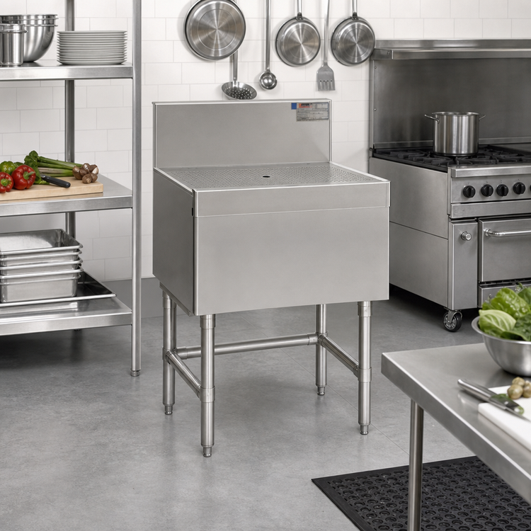 Product image #2 for Eagle Spec-Bar Freestanding Stainless Steel Workboard, 30 x 24 Inch, Perforated Insert, 1-1/2 Inch Drain, 8 Inch Backsplash