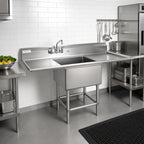 Thumbnail image #2 for Eagle Group Spec-Master FN2016-1-30R-14/3 1-Compartment Stainless Steel Sink with 30-Inch Right Drainboard, 14-Gauge Top, 9-1/2-Inch Backsplash