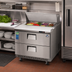 Thumbnail image #2 for Everest Refrigeration 1 Section Drawered Sandwich Prep Table with 2 Drawers, 35-5/8 Inch Wide, 10 Cu. Ft., Rear-Mounted Self-Contained R290 Refrigeration