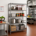 Thumbnail image #2 for Eagle Group Valu-Master Red-i-Pak 4-Tier Wire Shelving Unit, 36W x 18D x 63H, Stationary, Pewter Gray Epoxy