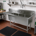 Thumbnail image #2 for John Boos Pro-Bowl 3-Compartment Stainless Steel Sink with Left Drainboard, 16 x 20 x 12 Inch Bowls