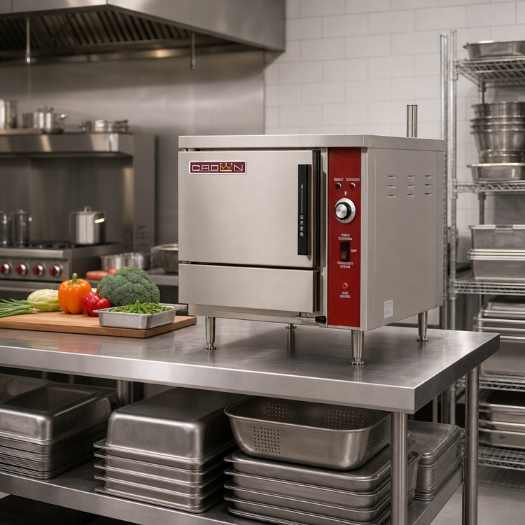 Product image #2 for Crown EPX-3 Countertop Electric Boilerless Steamer, (3) 12" x 20" Pan Capacity