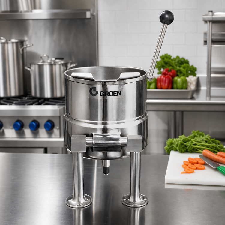 Product image #2 for Groen TDC/3-10 10 Qt Direct Steam Tabletop Steam Kettle with 2/3 Jacket and Hand Tilt