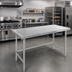 Thumbnail image #2 for Advance Tabco 84-Inch x 24-Inch 14-Gauge 304 Stainless Steel Work Table with Open Galvanized Base and Non-Drip Edge