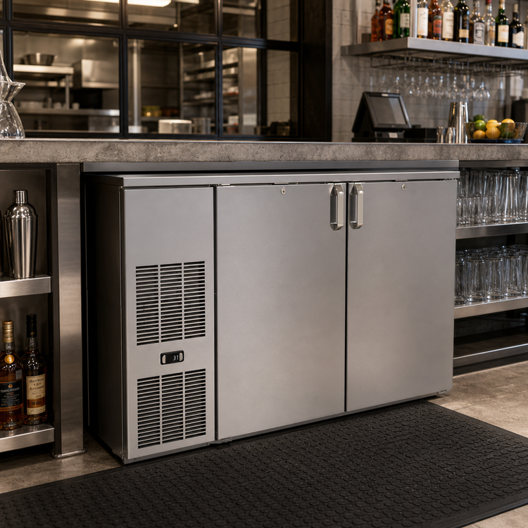 Product image #2 for Glastender CP1FB52 Pass-Thru Back Bar Cooler, 52-Inch, Two-Section, Front-Serviced, Self-Contained