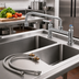 Thumbnail image #2 for T&S Brass Double Pantry Faucet with Inlet Kit, 8-Inch Deck Mount, 12-Inch Swing Nozzle