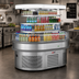 Thumbnail image #2 for Turbo Air TIOM-20RSRS-N Open Curved Island Display Self-Serve Refrigerated Merchandiser, 19.2 Cu. Ft., 48-Inch W, Stainless Steel