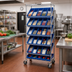 Thumbnail image #2 for Quantum Mobile Wire Shelving Bin Storage Unit with 48 Bins, 36 x 18 Inches