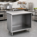 Thumbnail image #2 for Eagle Group Spec-Master UOB3060SE 60-Inch x 30-Inch Stainless Steel Work Table with Open-Front Cabinet Base and 1-1/2-Inch Rear Up-Turn