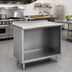Thumbnail image #2 for Spec-Master 60-Inch x 30-Inch Stainless Steel Work Table with Open Front Cabinet Base and Rear Up-Turn