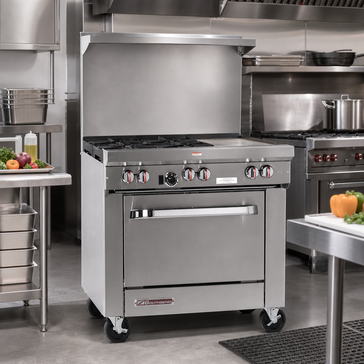 Product image #2 for Southbend S-Series 36-Inch Gas Restaurant Range with 1/2-Inch Griddle Plate and Convection Oven