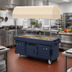 Thumbnail image #2 for Cambro CamKiosk Mobile Food Cart with Canopy, 6 Pan Wells, Navy Blue Cart/Beige Canopy
