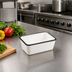 Thumbnail image #2 for American Metalcraft Endurance Rectangular Melamine Serving Bowl, 26 oz., White with Black Rim