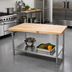 Thumbnail image #2 for John Boos 36 Inch x 36 Inch Northern Hard Rock Maple Wood Top Work Table with Adjustable Undershelf