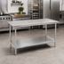 Thumbnail image #2 for Advance Tabco Stainless Steel Work Table with Undershelf, 72 x 24 Inches, Flat Top