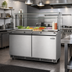 Thumbnail image #2 for KoolMore 60-Inch 2-Door Commercial Refrigerated Prep Table with Sneeze Guard and Buffet Slide