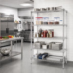 Thumbnail image #2 for Eagle Group A5-74-2442C 5-Tier Chrome Wire Shelving Add-On Unit, 42"W x 24"D x 74"H