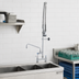 Thumbnail image #2 for T&S Brass EasyInstall Deck-Mount Pre-Rinse Add-On Faucet with 8 Inch Adjustable Centers, 12 Inch Swing Spout, and Spring-Action Gooseneck