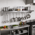 Thumbnail image #2 for Stallion 108-Inch Wall-Mount Stainless Steel Pot Rack Shelf