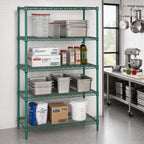Thumbnail image #2 for Quantum WR63-1436P 36W x 14D x 63H Green Epoxy Wire Shelving Starter Unit, 4-Shelf Stationary