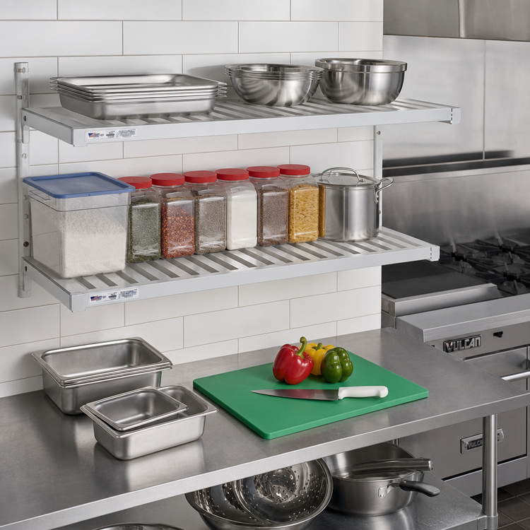 Product image #3 for New Age Adjustable T-Bar Shelf, 24 x 36 Inches, Aluminum, 900 lb Capacity