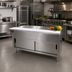 Thumbnail image #2 for Advance Tabco Triumph Supreme 62-7/16-Inch Solid Top Utility Station with Poly Cutting Board and Sliding Door Cabinet Base