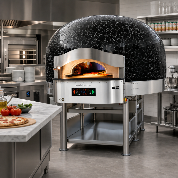 Product image #2 for Morello Forni PG150-CM Indoor Gas-Fired Round Pizza Oven, 59-Inch Cooking Diameter, Floor Model with Stand Base