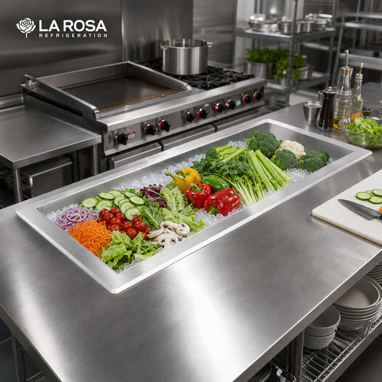 Product image #2 for La Rosa Refrigeration 4-Pan Ice-Cooled Drop-In Cold Pan