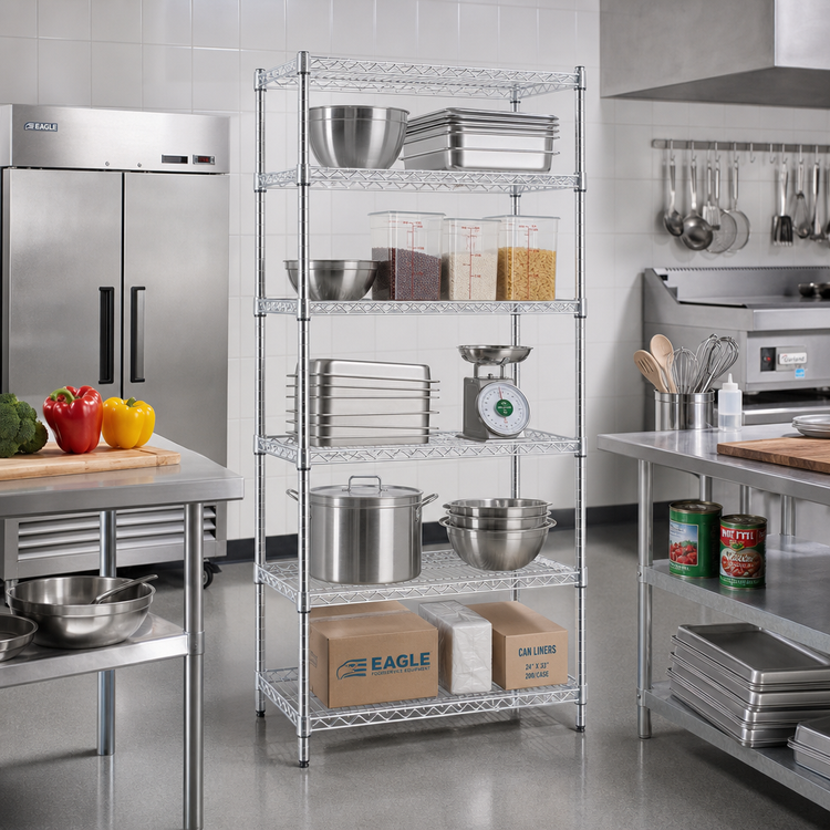 Product image #2 for EAGLEbrite 5-Tier Wire Shelving Starter Unit, 30W x 24D x 86H, Zinc Finish