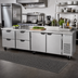 Thumbnail image #2 for Beverage-Air Four-Section Solid Door Worktop Refrigerator with 4 Drawers and 2 Doors, 119-Inch Wide, Side Mount