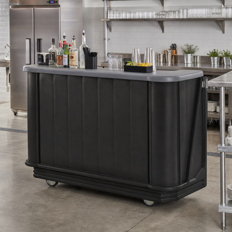 Product image #2 for Cambro CamBar BAR650 Mid-Size Economy Portable Beverage Bar, 67-1/2 x 28-1/2 x 47-1/2 Inches, Granite Gray with Black Base