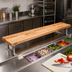 Thumbnail image #2 for John Boos 84 x 8 x 1-1/4 Inch Steam Table Cutting Board with Adjustable Stainless Steel Supports