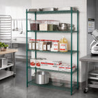 Thumbnail image #2 for Eagle Group Redipak 5-Tier Wire Shelving Unit, 36"W x 18"D x 63"H, Green Epoxy