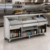 Thumbnail image #2 for FWE SCB-8 95-Inch Mobile Stainless Steel Beverage Service Bar with Ice Bins and Underbar Server