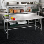 Thumbnail image #2 for Eagle Group Spec-Master T24120STEM-BS Stainless Steel Work Table, 120 x 24 in, 14-Gauge 300-Series Top, 4-1/2 in Backsplash