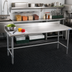 Thumbnail image #2 for Eagle Spec-Master Marine Series 14-Gauge Stainless Steel Work Table with 4-1/2-Inch Backsplash, 120 x 24 Inches