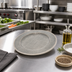 Thumbnail image #3 for Grove 11-Inch Round Wide Rim Melamine Dinner Plate, Smoke Gray
