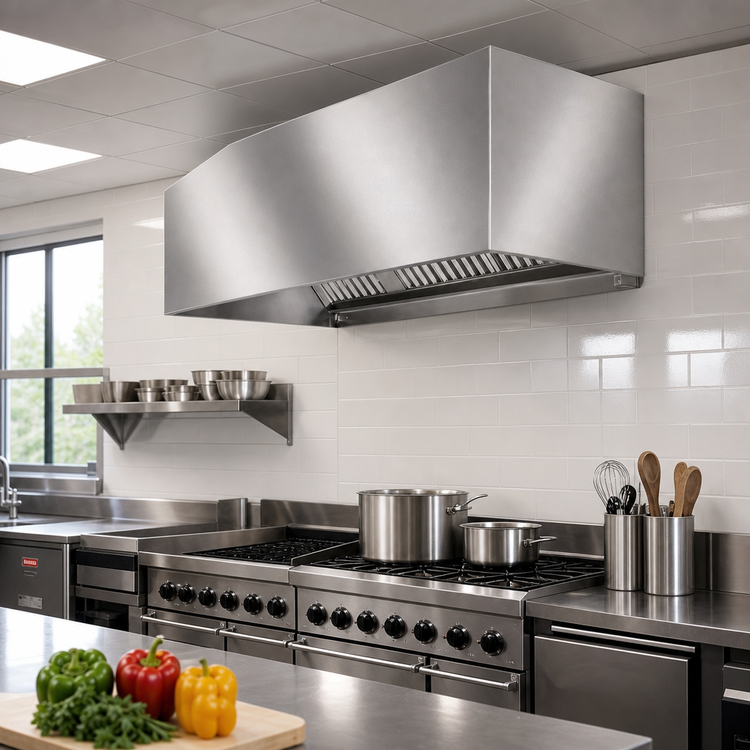 Product image #2 for SpecAir HEB96-54 Wall-Mounted Exhaust-Only Commercial Kitchen Hood, 54 x 51 x 24 Inches, Non-Compensating, Stainless Steel