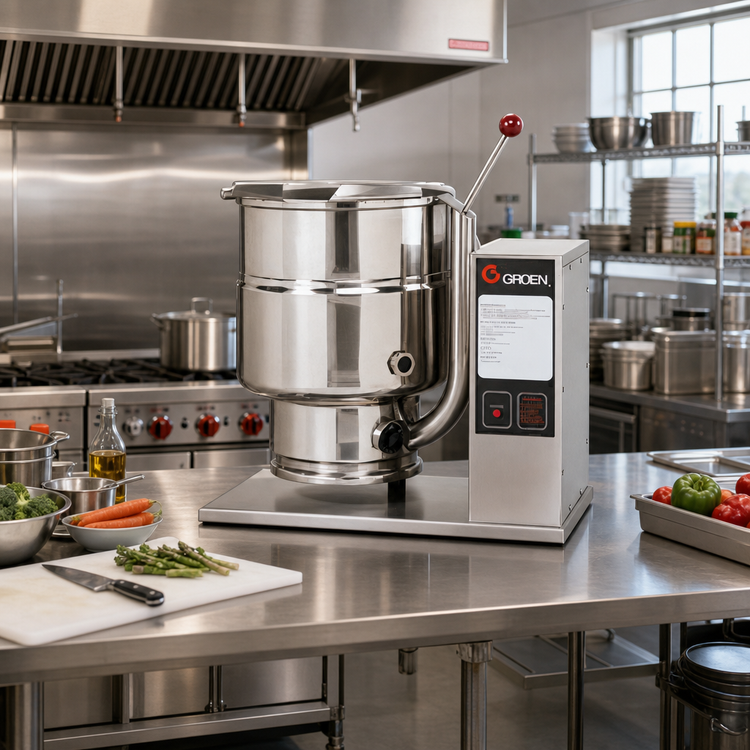 Product image #2 for Groen 48 Qt Electric Tabletop Kettle with 2/3 Jacket and Hand Tilt