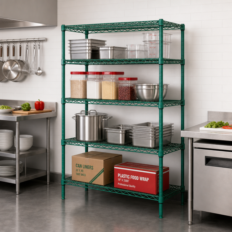 Product image #2 for Quantum 48" x 24" x 54" Stationary Wire Shelving Starter Kit with 4 Shelves and 4 Posts