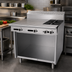 Thumbnail image #2 for Garland Cuisine Series 36-Inch Heavy Duty Natural Gas Range with 2 Open Burners, 2 Hot Tops, and Open Cabinet Base
