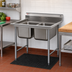 Thumbnail image #2 for Eagle Group 414 Series 41-Inch 2-Compartment Stainless Steel Sink with 9-1/2-Inch Backsplash and Legs