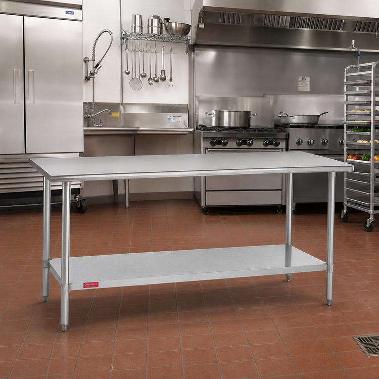 Product image #2 for Duke Manufacturing 72-Inch x 24-Inch 16-Gauge 400 Series Stainless Steel Work Table with Galvanized Undershelf