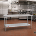 Thumbnail image #2 for Duke Manufacturing 72-Inch x 24-Inch 16-Gauge 400 Series Stainless Steel Work Table with Galvanized Undershelf