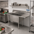 Thumbnail image #2 for Sapphire Manufacturing 2-Compartment Commercial Sink with Right Drainboard, 52-1/2-Inch Wide, 18-Gauge 304 Stainless Steel