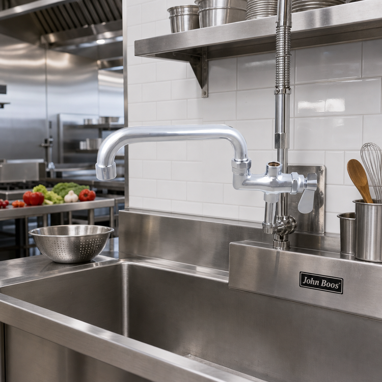 Product image #2 for John Boos 14-Inch Lead-Free Swing Spout Add-On Faucet for Pre-Rinse Units
