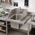 Thumbnail image #2 for BK Resources Deep Drawn 1-Compartment Drop-In Stainless Steel Sink with 3-Sided Riser, 10 x 14 Bowl, Faucet and Drain Included